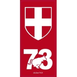 Autocollant plaque Red" 73 Savoie"