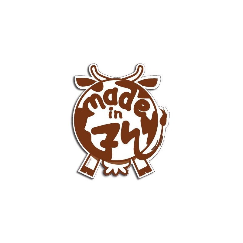 Autocollant vache Made in 74""