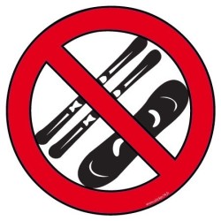 Pictogramme Interdit aux skis et snows