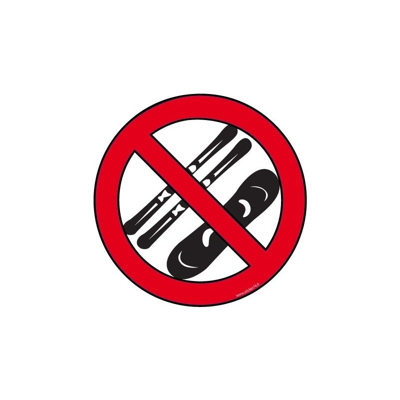 Pictogramme Interdit aux skis et snows