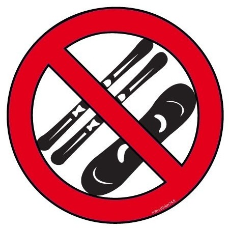 Pictogramme Interdit aux skis et snows