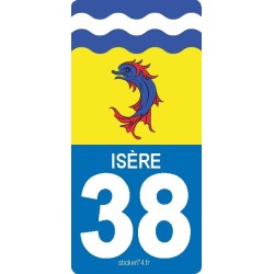 Autocollant plaque Road" 38 Isère"