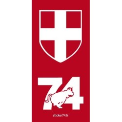 Autocollant plaque Red" 74 Haute-Savoie"