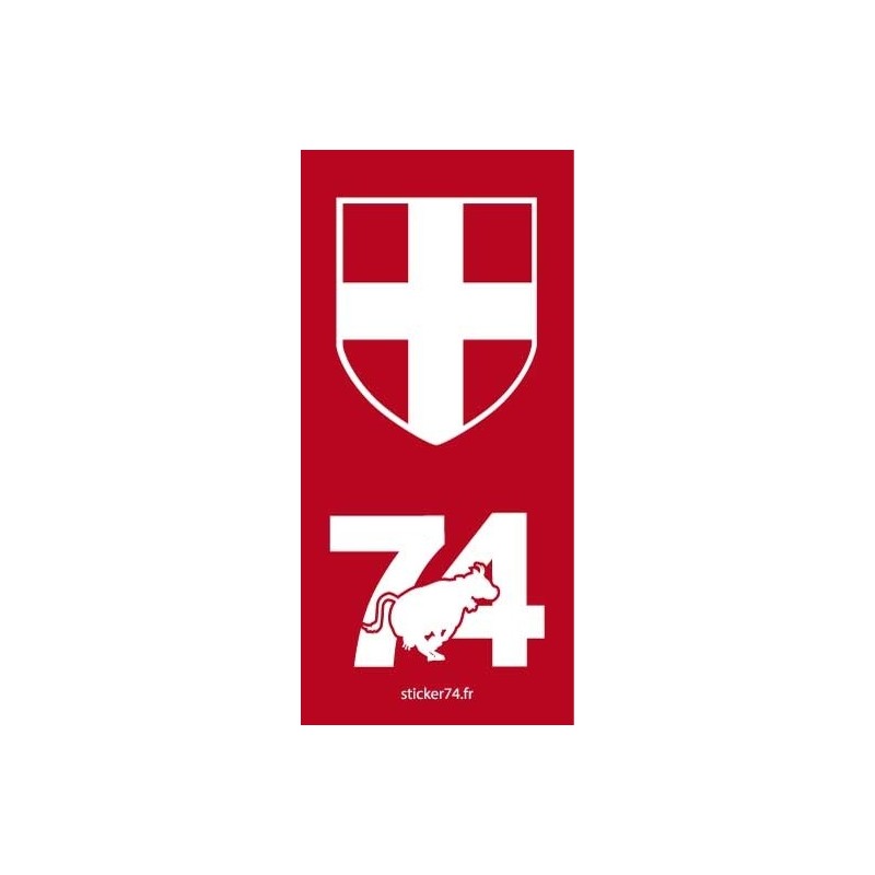 Autocollant plaque Red" 74 Haute-Savoie"