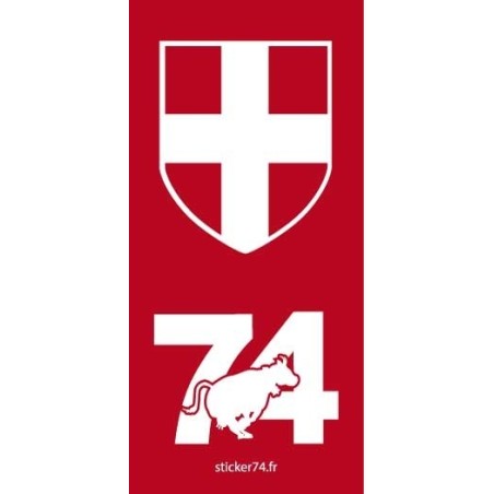 Autocollant plaque Red" 74 Haute-Savoie"