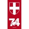 Autocollant plaque Red" 74 Haute-Savoie"