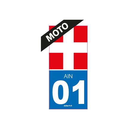 Autocollant Croix Road 01" pour plaque moto"