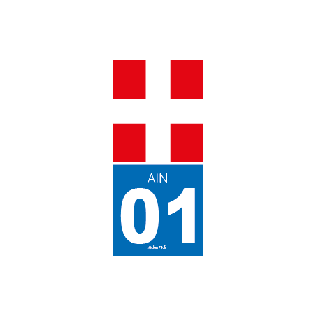 Autocollant plaque Croix Road" 01 Ain"