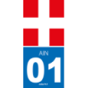 Autocollant plaque Croix Road" 01 Ain"