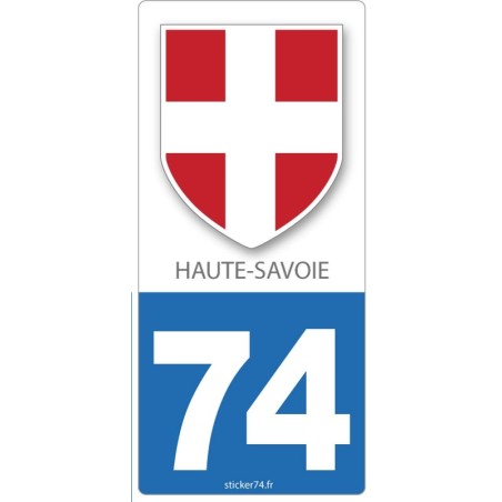 Autocollant plaque Blason" 74 Haute-Savoie"