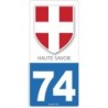 Autocollant plaque Blason" 74 Haute-Savoie"