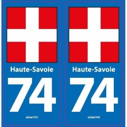 Autocollant plaque Blue Road" 74 Haute-Savoie"