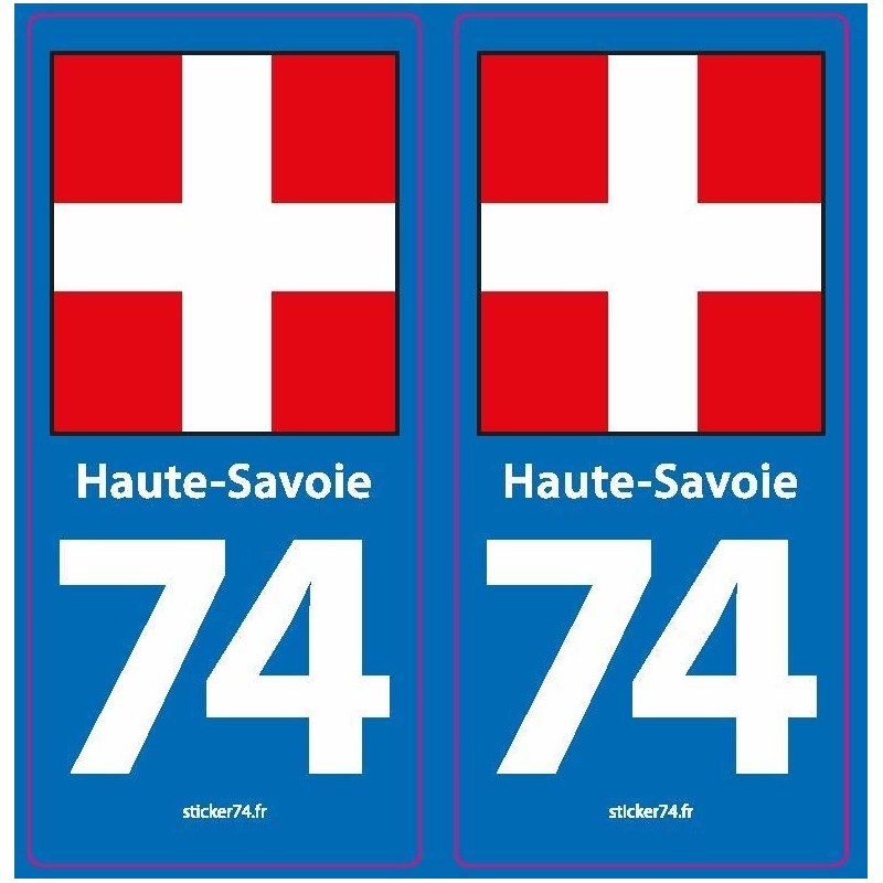 Autocollant plaque Blue Road" 74 Haute-Savoie"