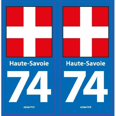 Autocollant plaque Blue Road" 74 Haute-Savoie"
