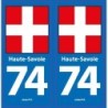 Autocollant plaque Blue Road" 74 Haute-Savoie"